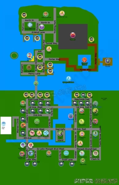 The Official Unofficial Street Map for your Sim Town in FreePlay!