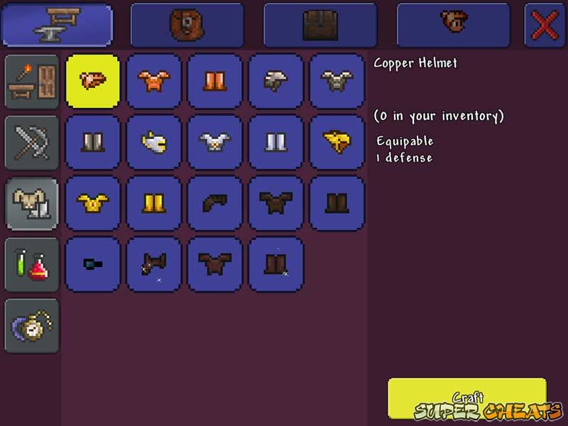Crafting Terraria