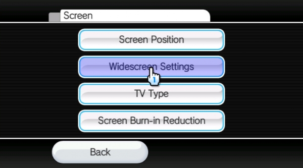 Select Standard or Widescreen then Confirm to save the changes.